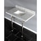 Kingston Brass 36X22 Marble Vanity Top W/ Brass Feet Combo, Marble/ Nickel KVPB36MBSQ6 - alternate 3